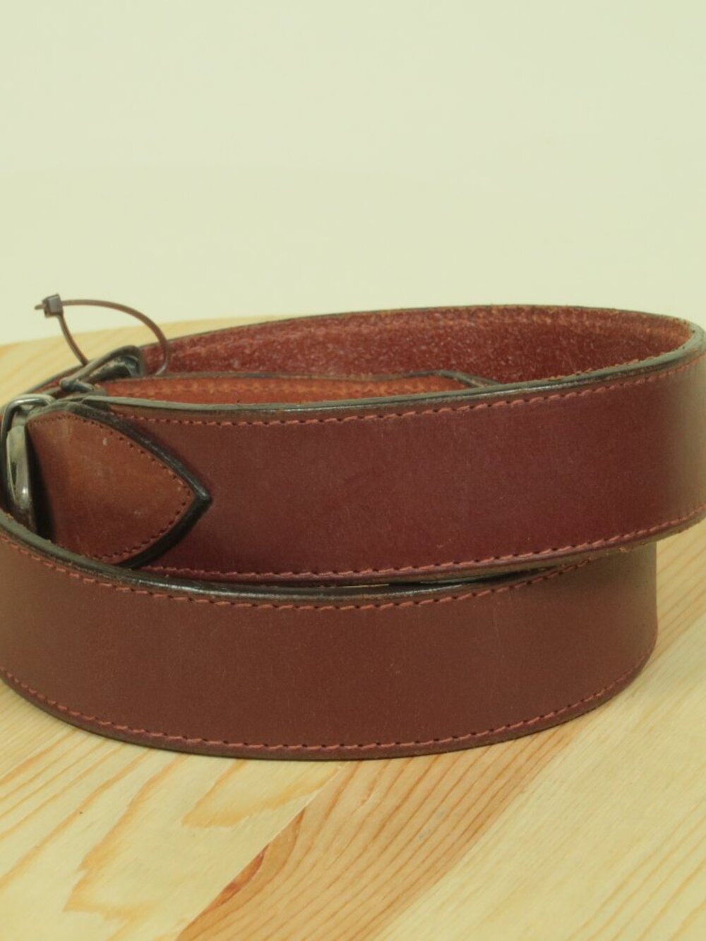 Vtg 80s Polo Ralph Lauren Western Sterling Silver Belt Mens 34 Brown Made in UK - Picture 2 of 10